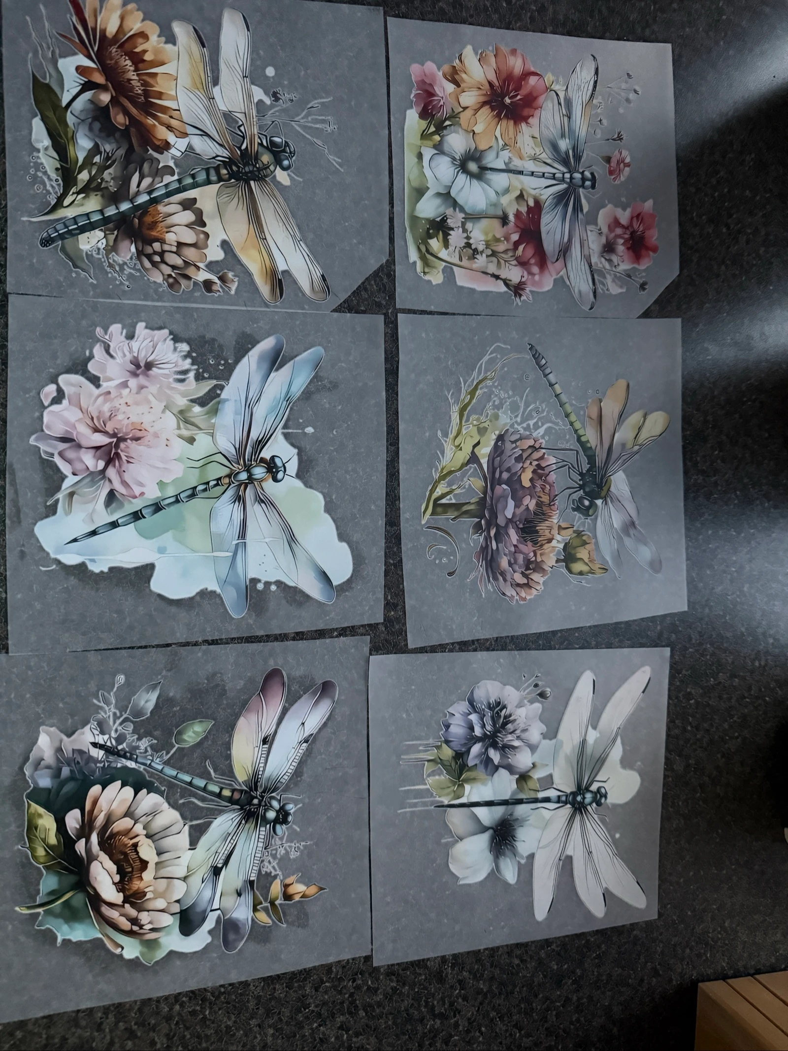 DTF Transfers Libellen en Bloemen - Per stuk